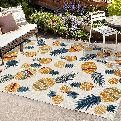 Ananas Bold Pineapple High-low Indoor/outdoor Area Rug