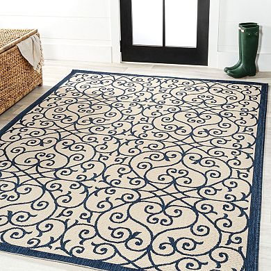 Madrid Vintage Filigree Textured Weave Indoor/Outdoor Area Rug