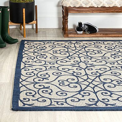 Madrid Vintage Filigree Textured Weave Indoor/Outdoor Area Rug