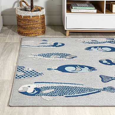 Algarve Modern Fish High-low Indoor/outdoor Area Rug