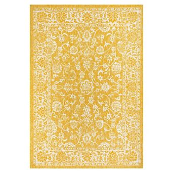 Tela Bohemian Textured Weave Floral Indoor/outdoor Area Rug