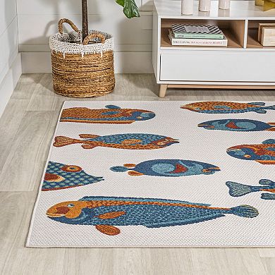 Algarve Modern Fish High-low Indoor/outdoor Area Rug