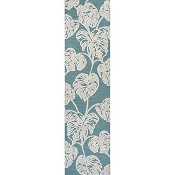 Tobago High-low Two Tone Monstera Leaf Area Rug
