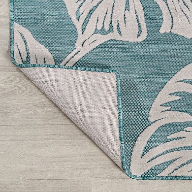 Tobago High-low Two Tone Monstera Leaf Area Rug