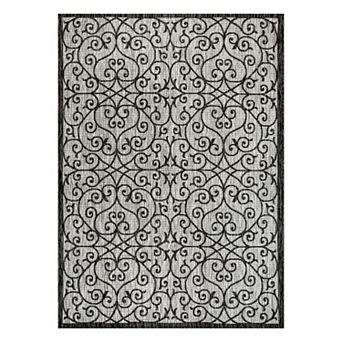 Madrid Vintage Filigree Textured Weave Indoor/Outdoor Area Rug