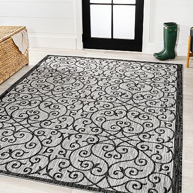 Madrid Vintage Filigree Textured Weave Indoor/Outdoor Area Rug