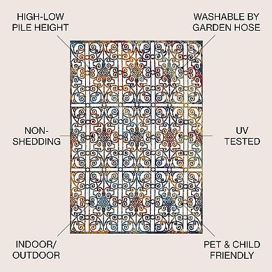 Cetara Ornate Trellis Indoor/outdoor Area Rug