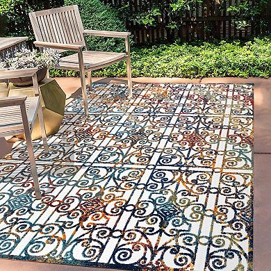 Cetara Ornate Trellis Indoor/outdoor Area Rug