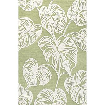 Tobago High-low Two Tone Monstera Leaf Area Rug