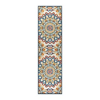 Flora Abstract Bold Mandala High-low Indoor/outdoor Area Rug