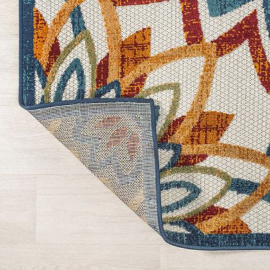 Flora Abstract Bold Mandala High-low Indoor/outdoor Area Rug