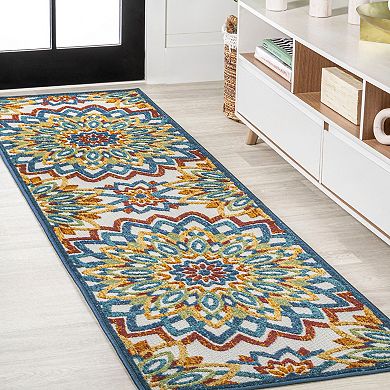 Flora Abstract Bold Mandala High-low Indoor/outdoor Area Rug