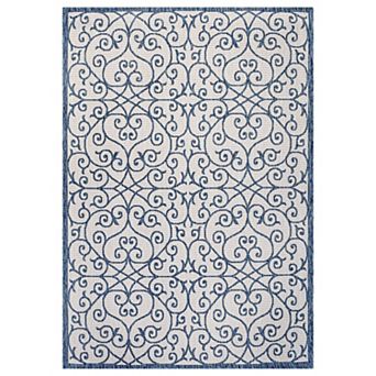 Madrid Vintage Filigree Textured Weave Indoor/Outdoor Area Rug