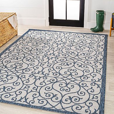 Madrid Vintage Filigree Textured Weave Indoor/Outdoor Area Rug
