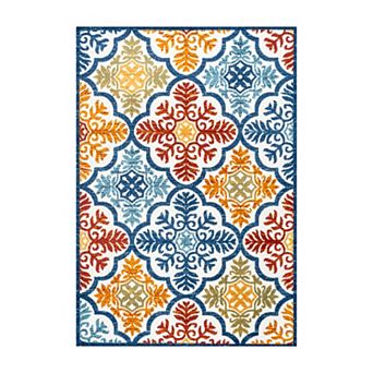 Cassis Ornate Ogee Trellis High-low Indoor/outdoor Area Rug