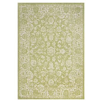 Tela Bohemian Textured Weave Floral Indoor/outdoor Area Rug