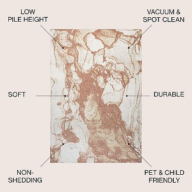 Marmo Abstract Marbled Modern Area Rug