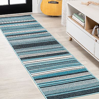 Duxbury Gradient Ticking Striped Area Rug