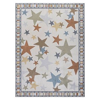 Star Gazer Geometric Machine Washable Area Rug