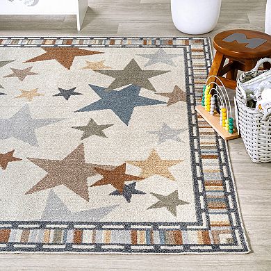 Star Gazer Geometric Machine Washable Area Rug