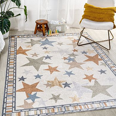 Star Gazer Geometric Machine Washable Area Rug