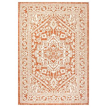 Sinjuri Medallion Textured Weave Indoor/outdoor Area Rug