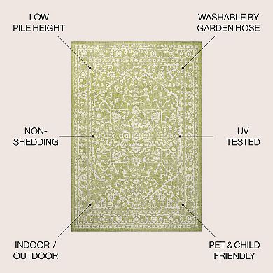 Malta Bohemian Medallion Textured Weave Indoor/outdoor Area Rug