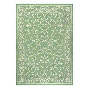 Charleston Vintage Filigree Textured Weave Indoor/outdoor Runner Rug