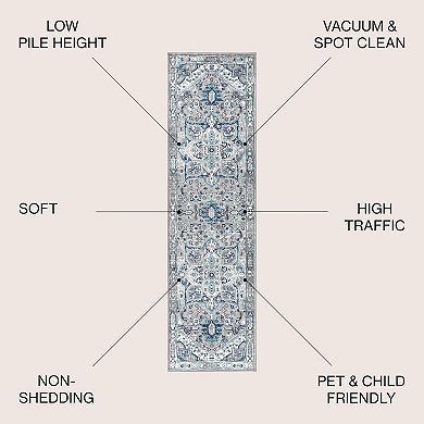 Jerica Modern Vintage Medallion Area Rug