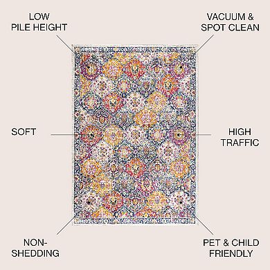 Modern Boho Vintage Trellis Area Rug