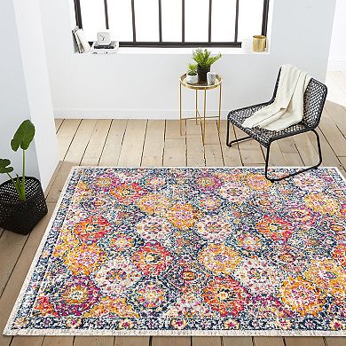 Modern Boho Vintage Trellis Area Rug