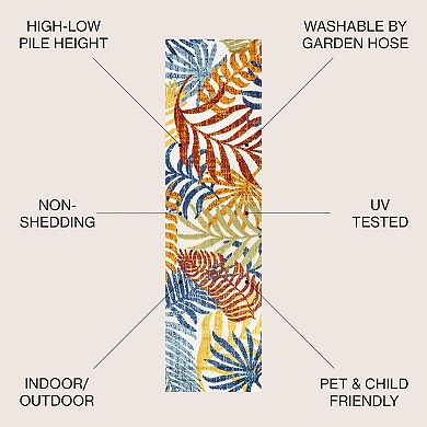 Tropics Palm Leaves Indoor/outdoor Area Rug