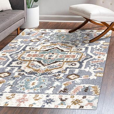 Aziza Medallion High-low Area Rug