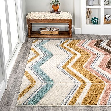 Elin Chevron High-low Area Rug