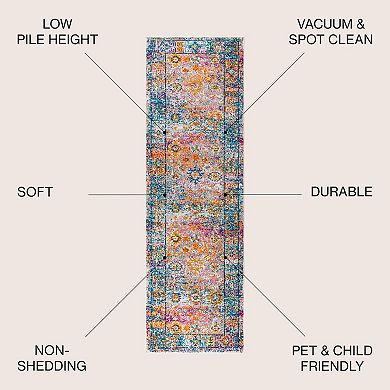 Vibrant Bohemian Flair Boho Vintage Medallion Area Rug