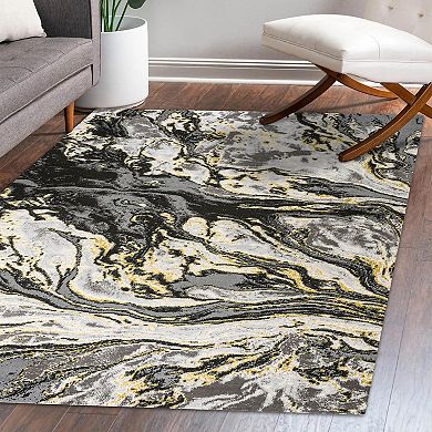 Swirl Marbled Abstract Area Rug