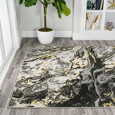Swirl Marbled Abstract Area Rug