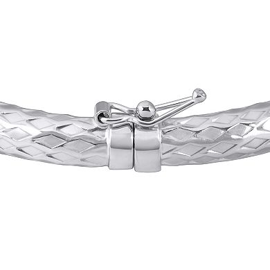 ITALIAN LUSTER Sterling Silver Hammered Finish Bangle Bracelet