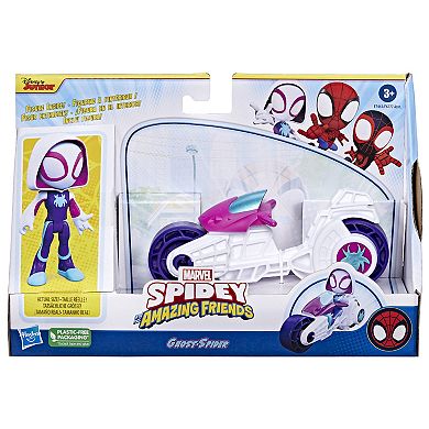 Marvel Spidey and His Amazing Friends Ghost-Spider Figure with Motorcycle