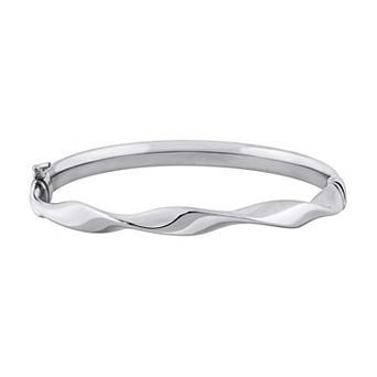 ITALIAN LUSTER Sterling Silver Half Twist Bangle Bracelet