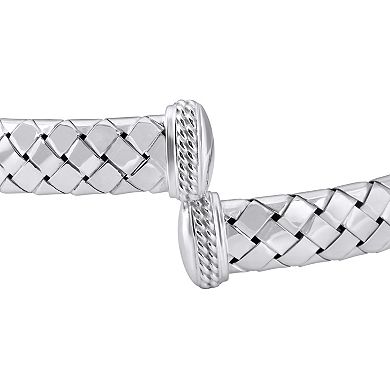 ITALIAN LUSTER Sterling Silver Braided Cuff Bracelet