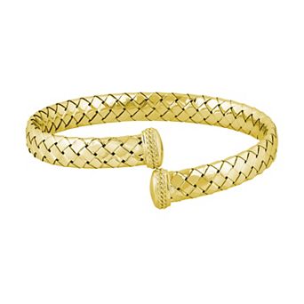 ITALIAN LUSTER Sterling Silver Braided Cuff Bracelet