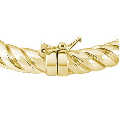 ITALIAN LUSTER Sterling Silver Twisted Rope Bangle Bracelet