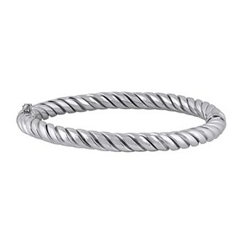 ITALIAN LUSTER Sterling Silver Twisted Rope Bangle Bracelet