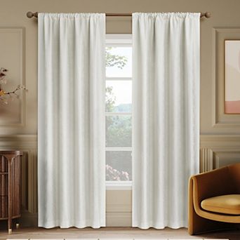 Sun Zero Bronte Floral Jacquard 100% Blackout Single Window Curtain Panel