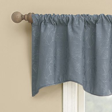 Sun Zero Bronte Floral Jacquard Rod Pocket Curtain Valance