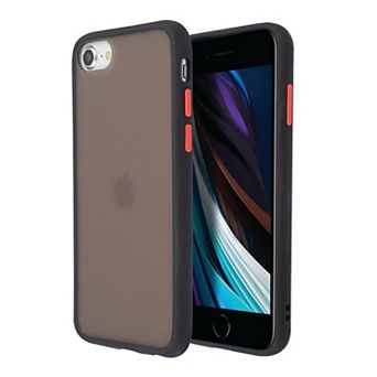 Translucent Matte Soft Edges Hybrid Case Cover For iPhone SE 2020 (2nd), Black