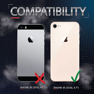 Translucent Matte Soft Edges Hybrid Case Cover For iPhone SE 2020 (2nd), Black