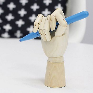 Wooden Hand Model, 7" Art Mannequin Figure with Posable Fingers for Drawing