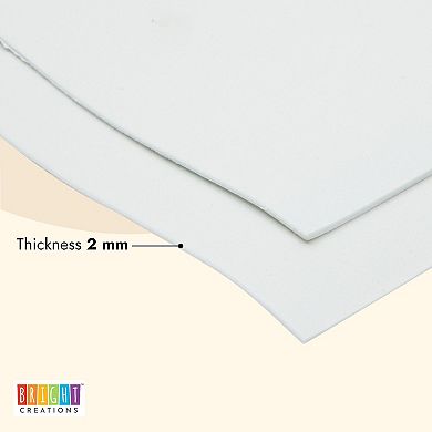 2x White EVA Foam Sheet for Craft, Kid Art, Padding, Cosplay, 2mm Thick 13.7x39"